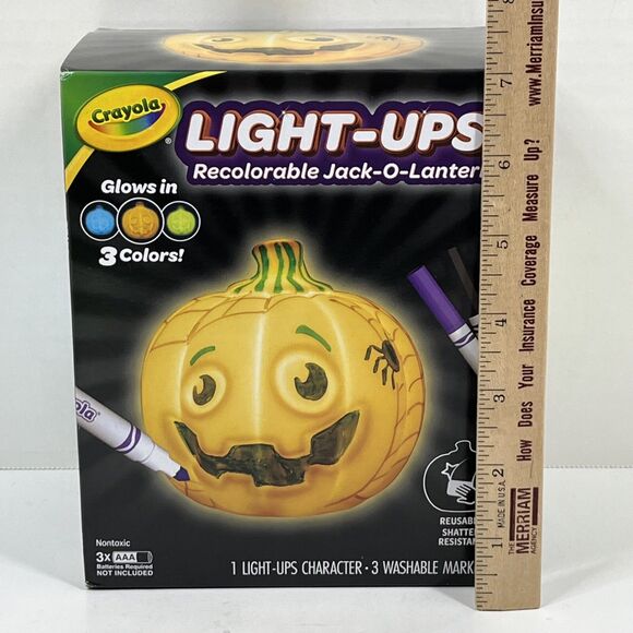 Crayola Light Up Jack-O-Lantern Recolorable Kit with Washable Markers Age 4+ - Picture 7 of 7
